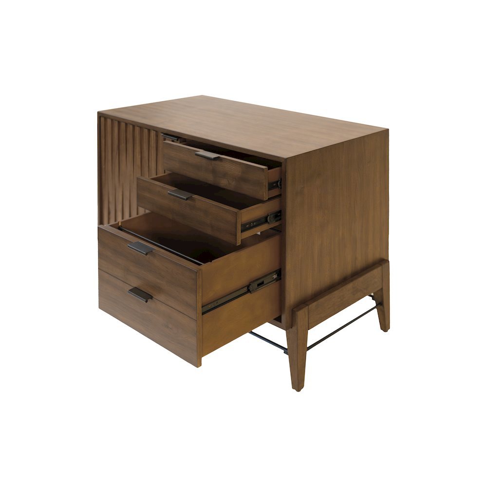 Small Console Table, File Drawer, 3 Drawers, Cabinet Storage, Brown. Picture 6