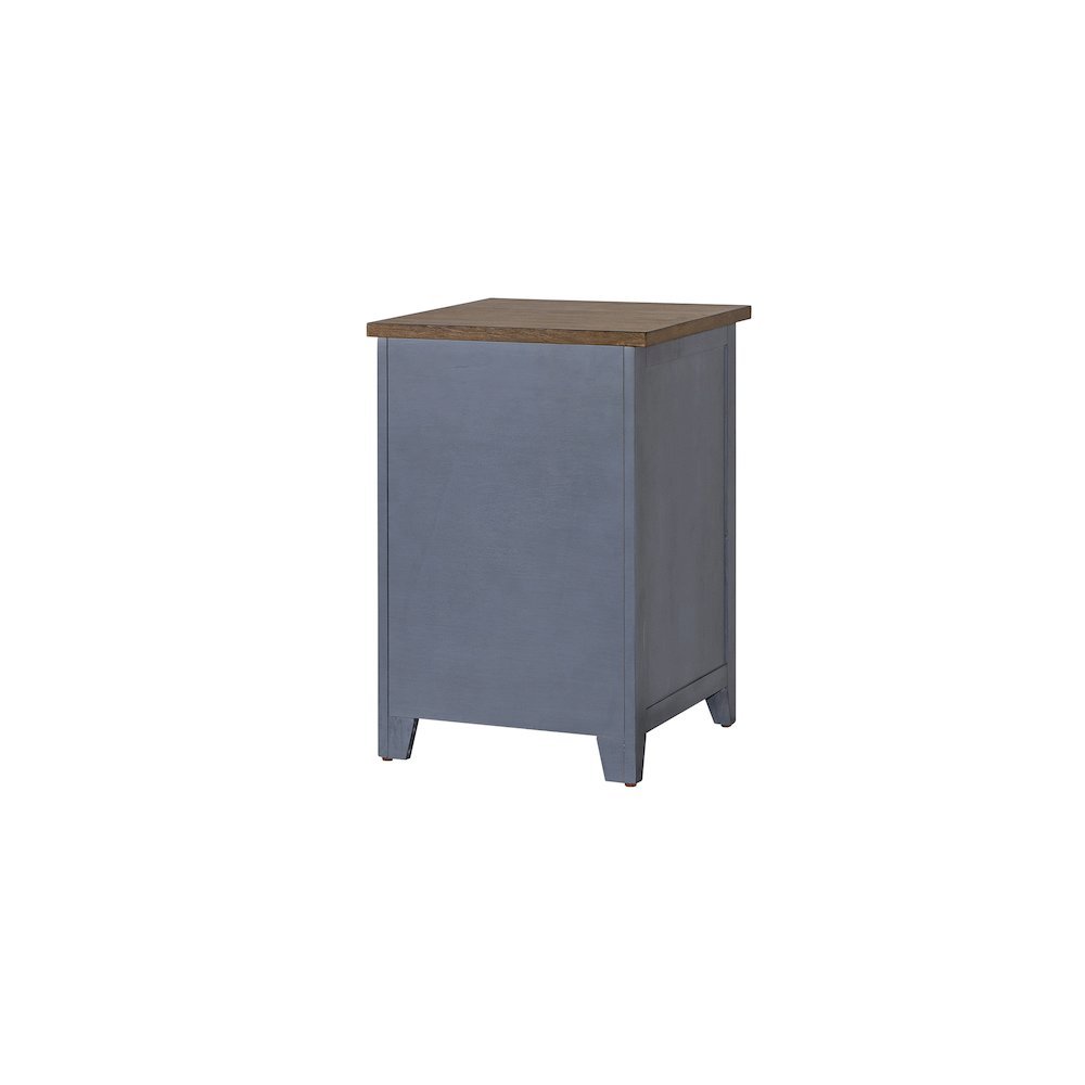 Three Drawer Wood File Cabinet, 1 Letter-Size File, 2 Utility, Blue. Picture 4