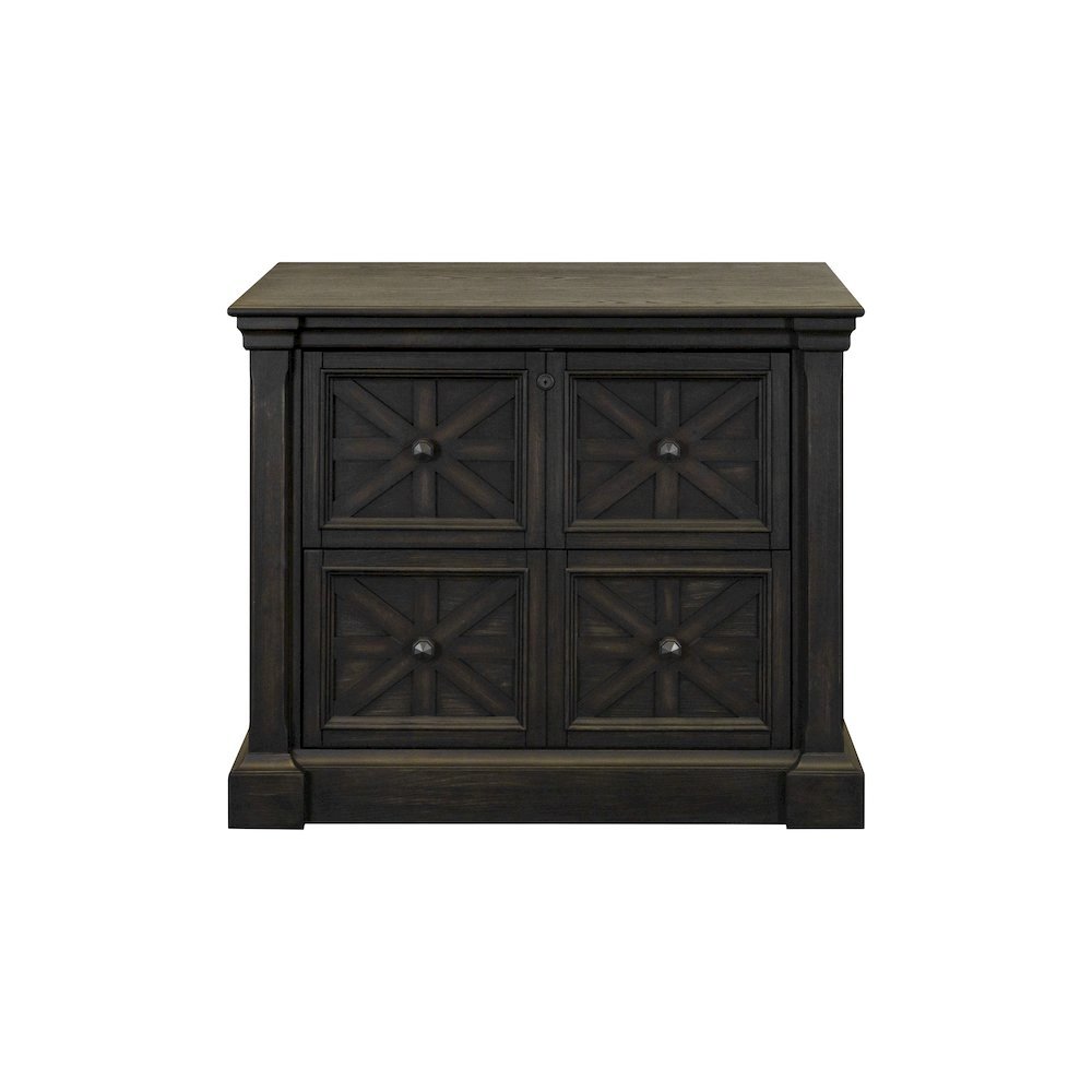 Brown Wooden Filing Cabinet with Drawers, Decorative Office Cabinet. Picture 1