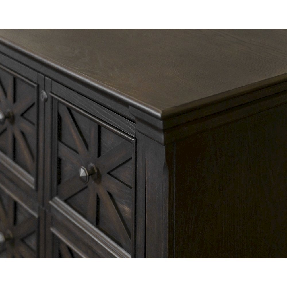 Brown Wooden Filing Cabinet with Drawers, Decorative Office Cabinet. Picture 9