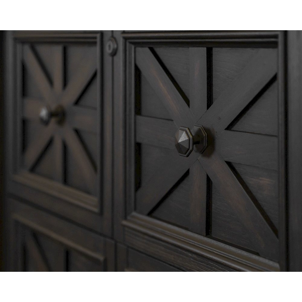 Brown Wooden Filing Cabinet with Drawers, Decorative Office Cabinet. Picture 6