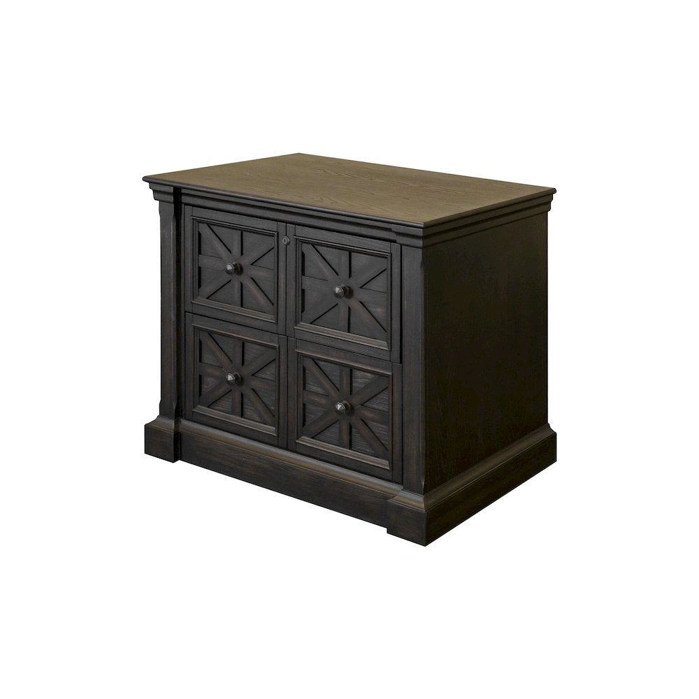 Brown Wooden Filing Cabinet with Drawers, Decorative Office Cabinet. Picture 2