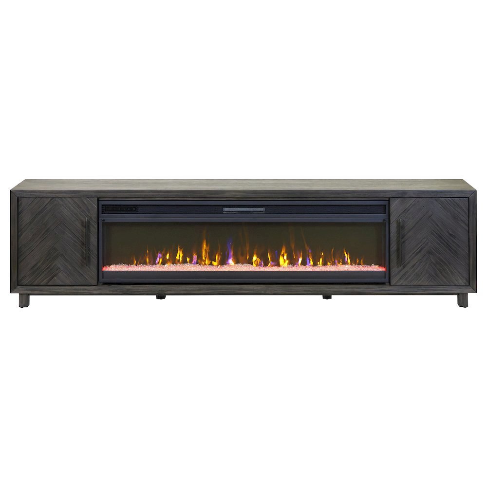 Gray Electric Fireplace TV Stand, Entertainment Console for Living Room. Picture 6