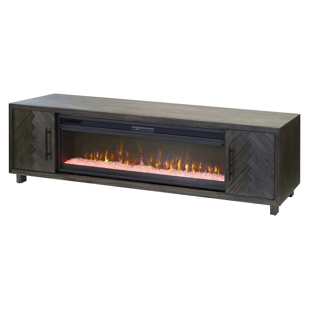 Gray Electric Fireplace TV Stand, Entertainment Console for Living Room. Picture 1