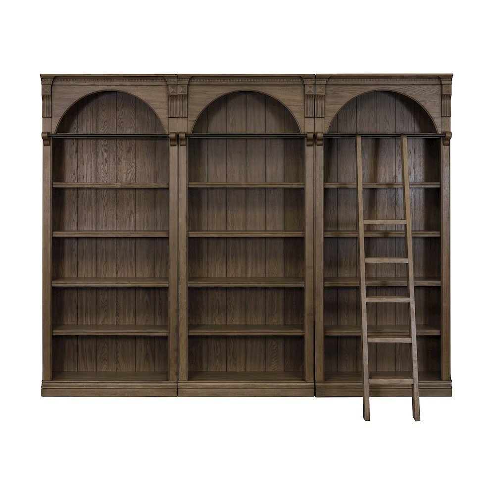 Tall Ladder Bookcase Wall Unit with Storage, Barrister Library Design. Picture 4