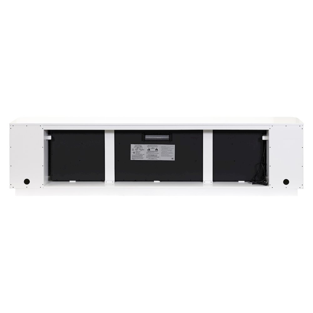 96-Inch Electric Fireplace Console, Infrared Heat, LED Flames, White. Picture 6