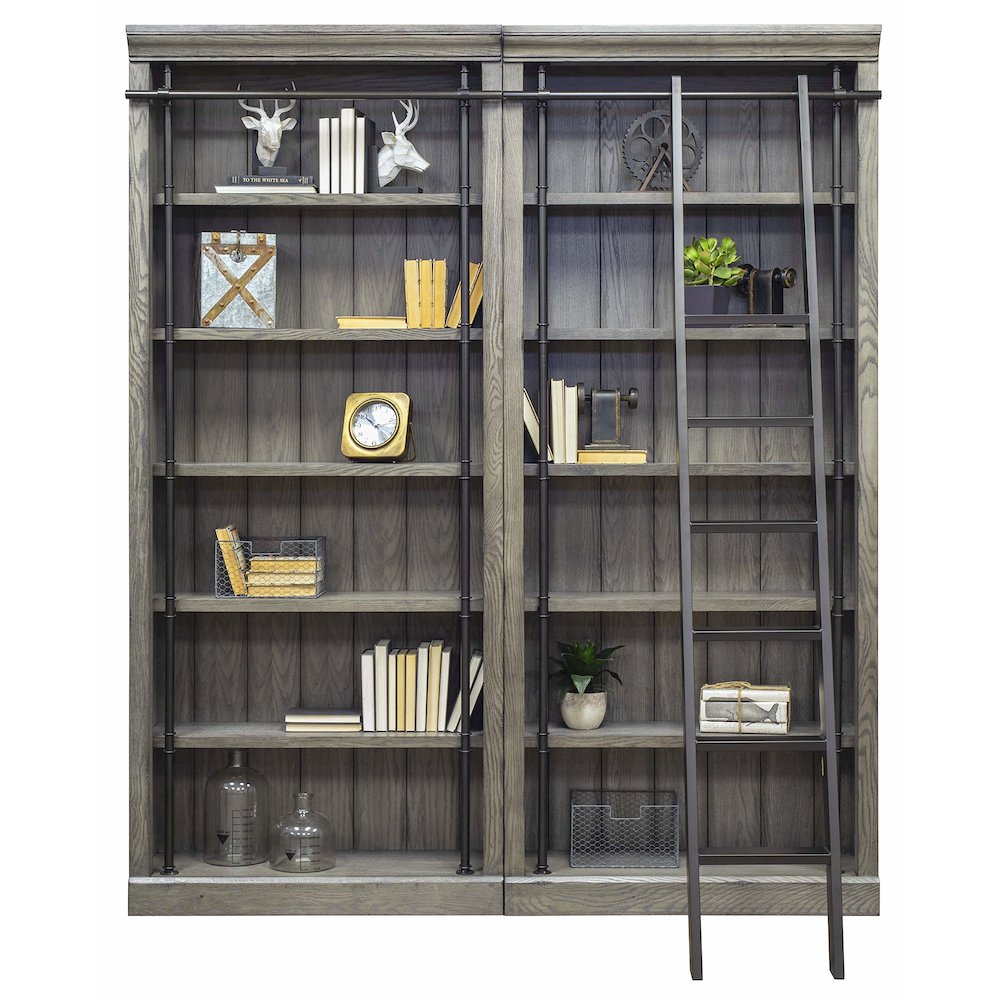 Avondale 8' Tall Bookcase Wall With Ladder. Picture 1