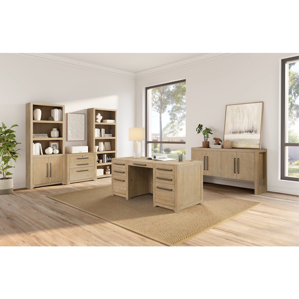 Canyon Drive Wood Double Pedestal Executive Desk. Picture 17