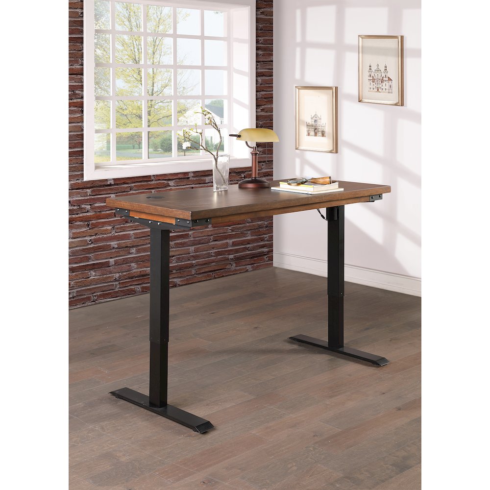 Addison Rustic Electric Sit/Stand Desk. Picture 4