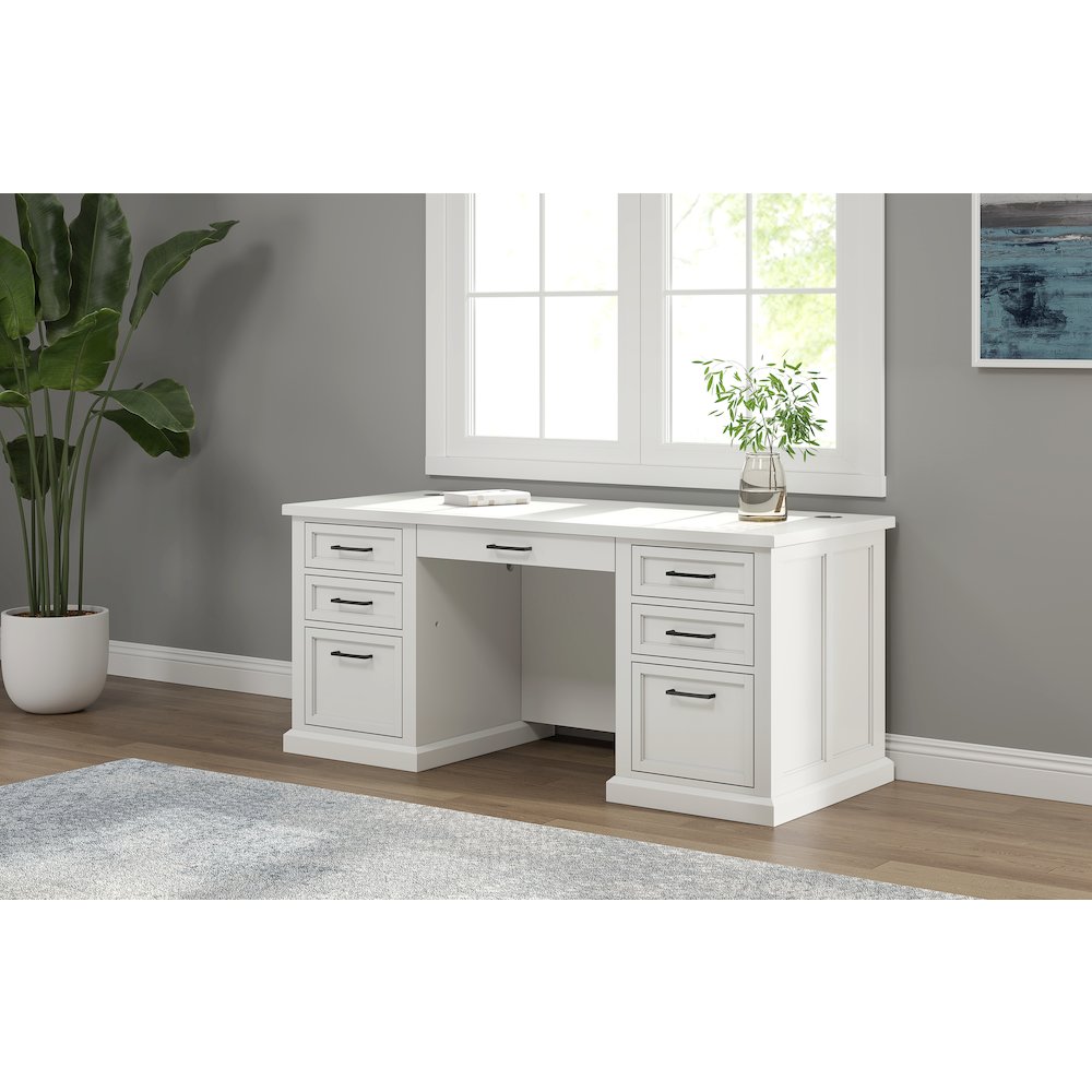 Abby Wood Double Pedestal Executive Desk. Picture 11