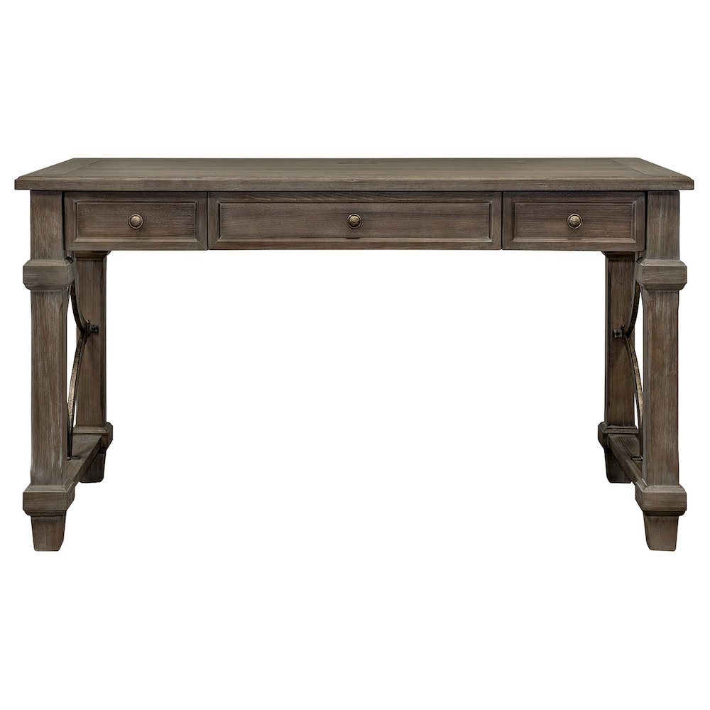 Carson Wood Writing Desk, Writing Table, Gray. Picture 5