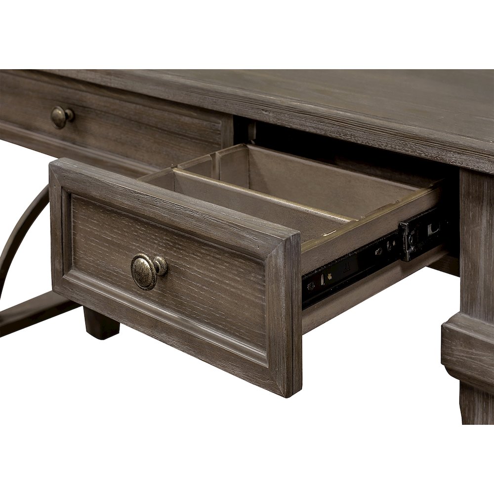 Carson Wood Writing Desk, Writing Table, Gray. Picture 6