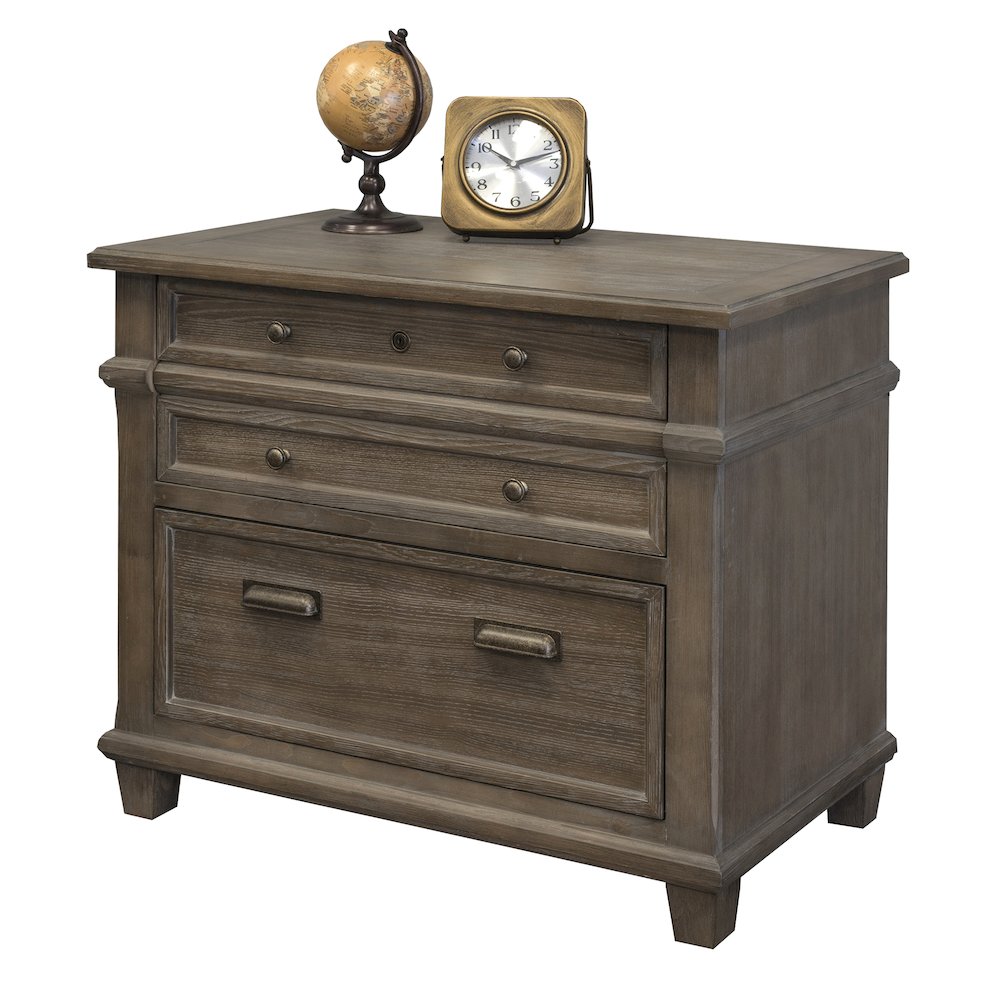 Carson Wood Lateral File, Storage File Drawer, Gray. Picture 1