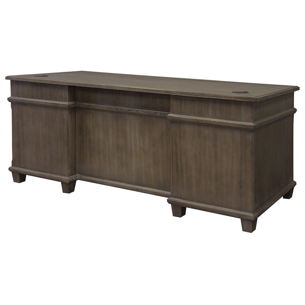 Carson Wood Double Pedestal Executive Desk, Gray. Picture 6