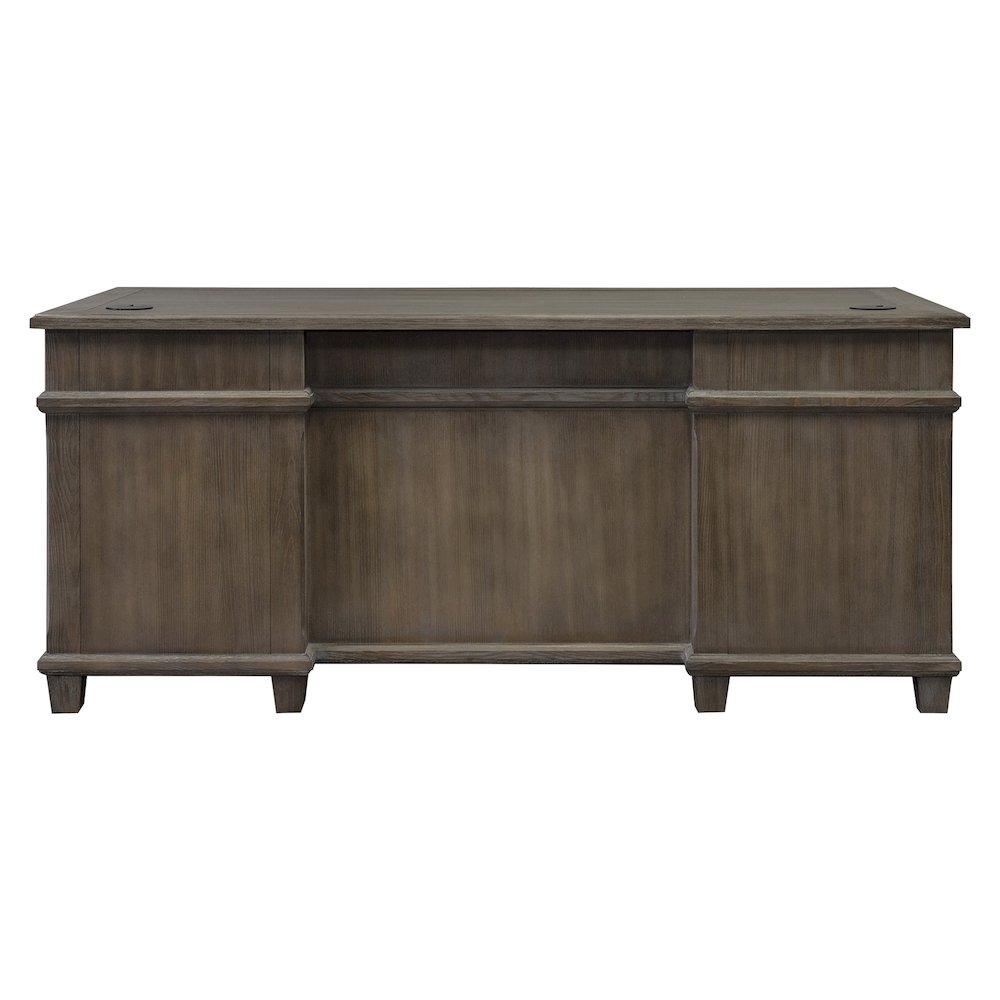 Carson Wood Double Pedestal Executive Desk, Gray. Picture 7