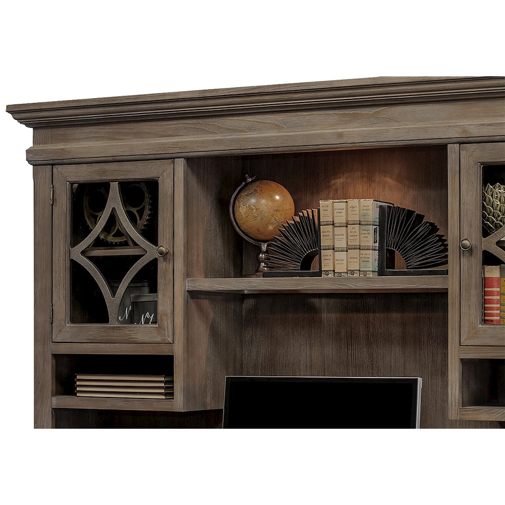 Carson Wood Hutch With Wood Doors, Gray. Picture 6