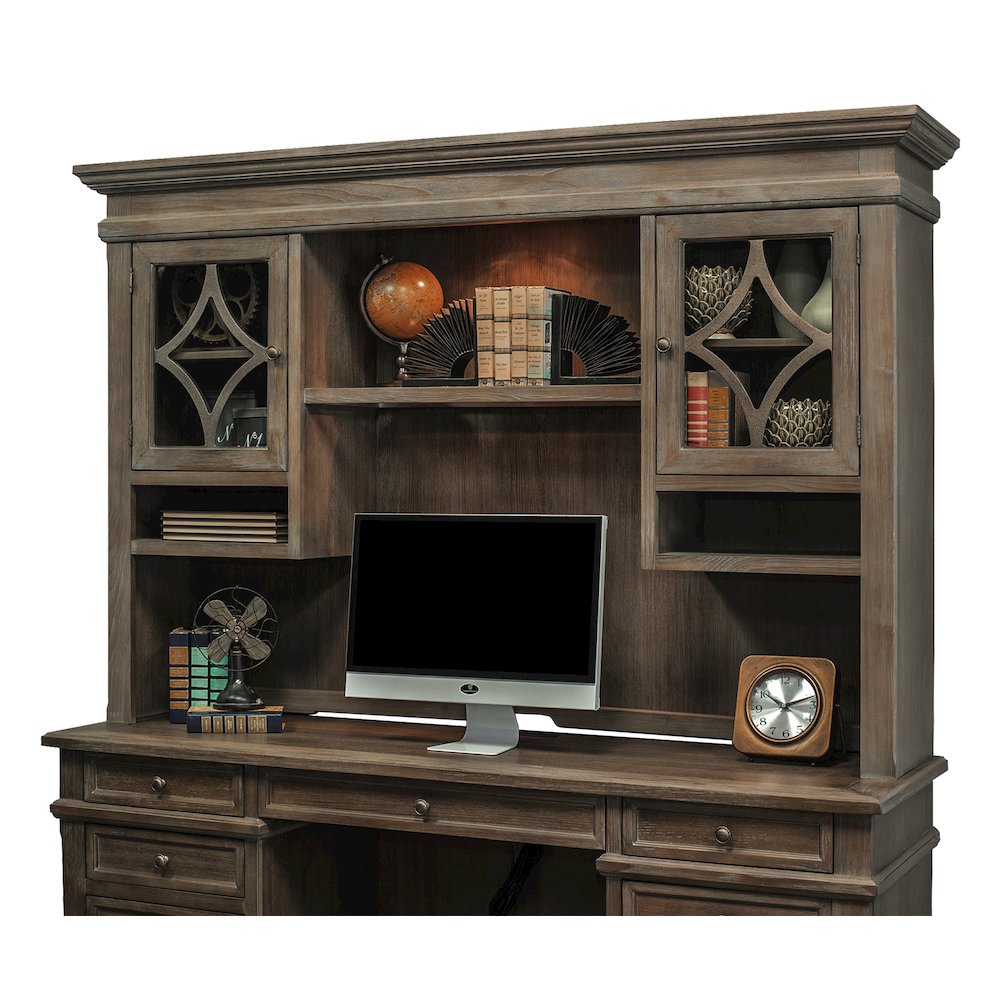 Carson Wood Hutch With Wood Doors, Gray. Picture 7