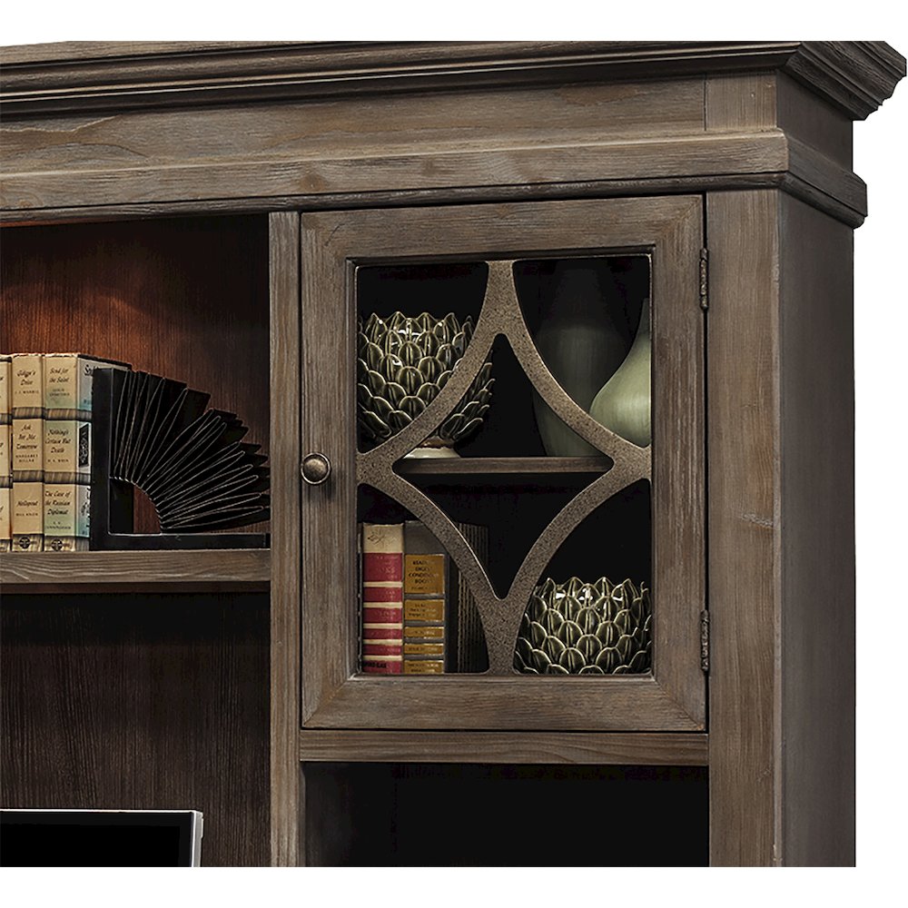 Carson Wood Hutch With Wood Doors, Gray. Picture 3