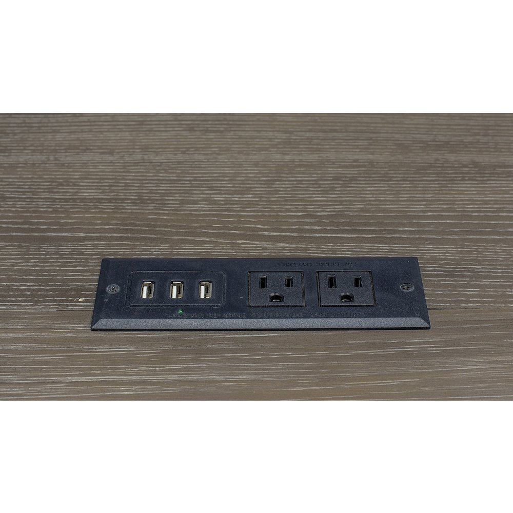 Carson Wood Open L-Desk & Return, Gray. Picture 2