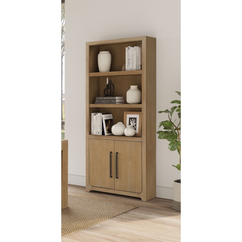 Canyon Drive Wood Bookcase with Doors, Fully Assembled. Picture 10