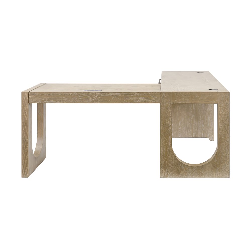 Canyon Drive Wood L-Shape Pedestal Desk with RHF Open Return. Picture 3
