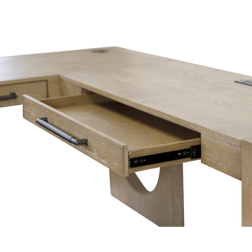 Canyon Drive Wood L-Shape Pedestal Desk with RHF Open Return. Picture 12
