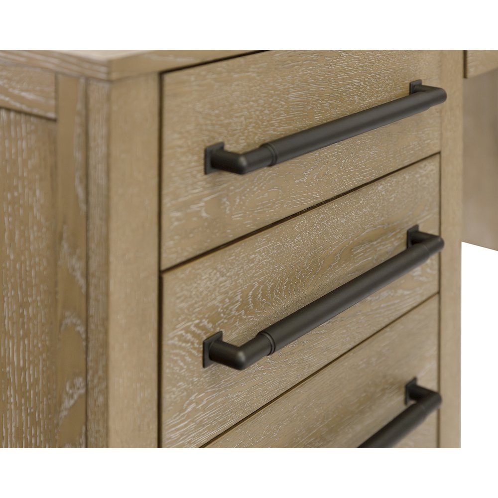 Canyon Drive Wood L-Shape Pedestal Desk with RHF Open Return. Picture 14
