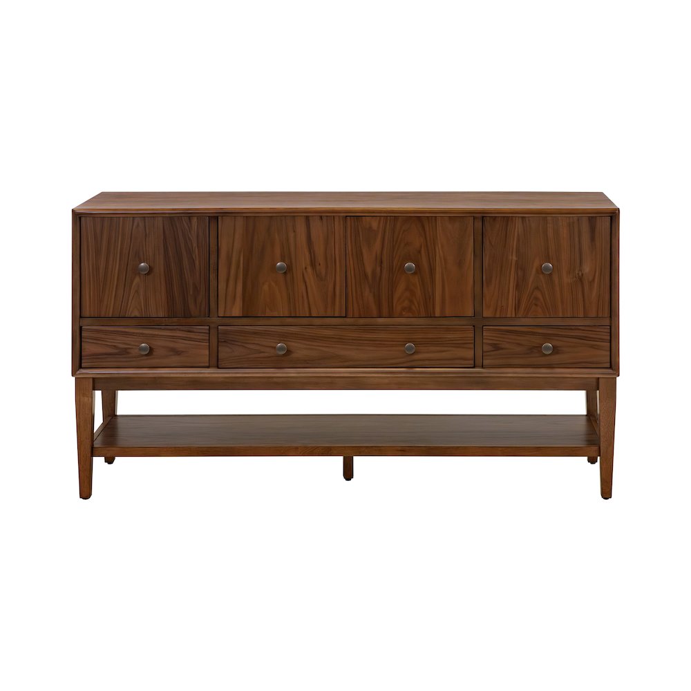Wood Sideboard, Dining Storage, TV Stand, Entertainment Console, Brown. Picture 2