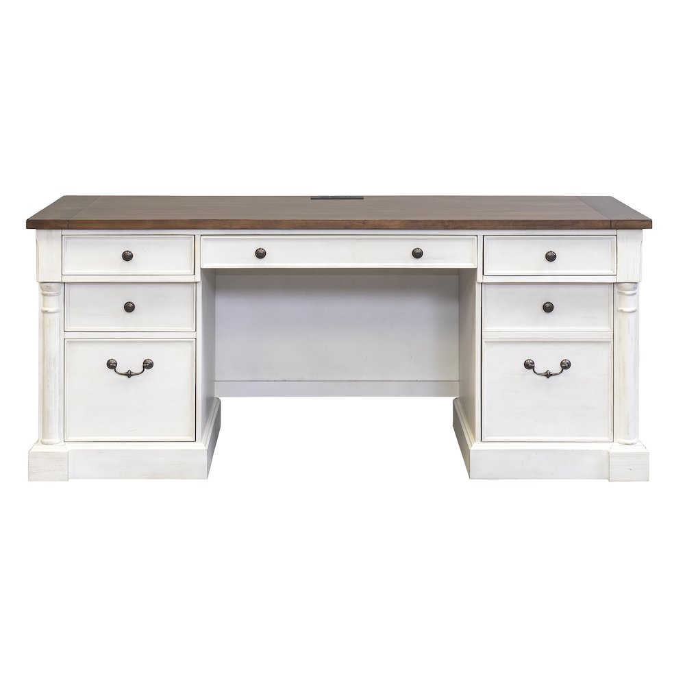 Durham Rustic Wood Credenza, White. Picture 3