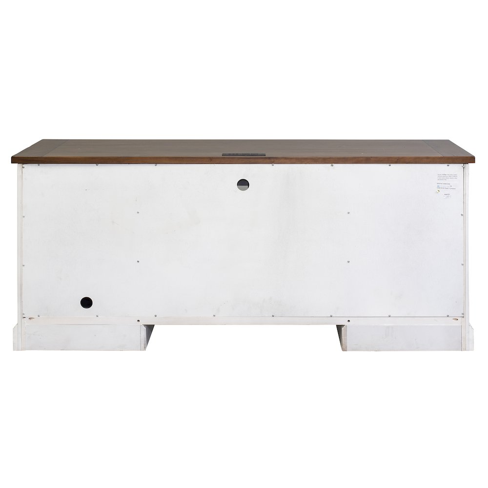 Durham Rustic Wood Credenza, White. Picture 4