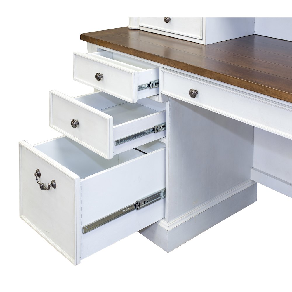 Durham Rustic Wood Credenza, White. Picture 8