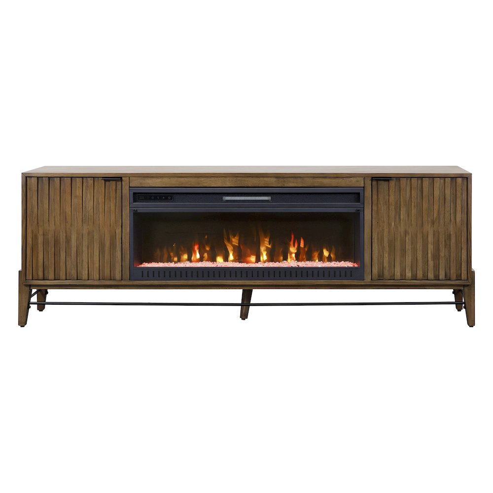 Delray 81 " Fireplace Console, Fully Assembed, Brown. Picture 3
