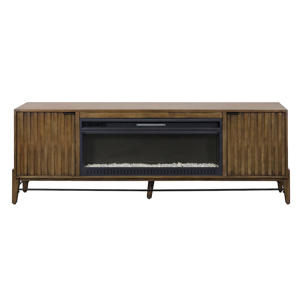 Delray 81 " Fireplace Console, Fully Assembed, Brown. Picture 2