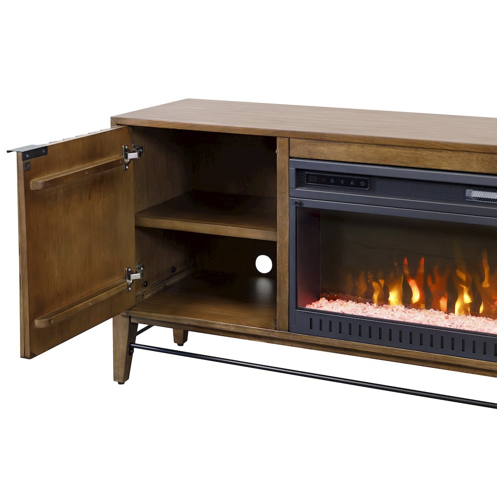 Delray 81 " Fireplace Console, Fully Assembed, Brown. Picture 9