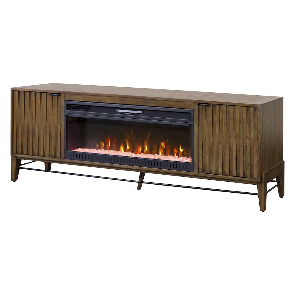 Delray 81 " Fireplace Console, Fully Assembed, Brown. Picture 1