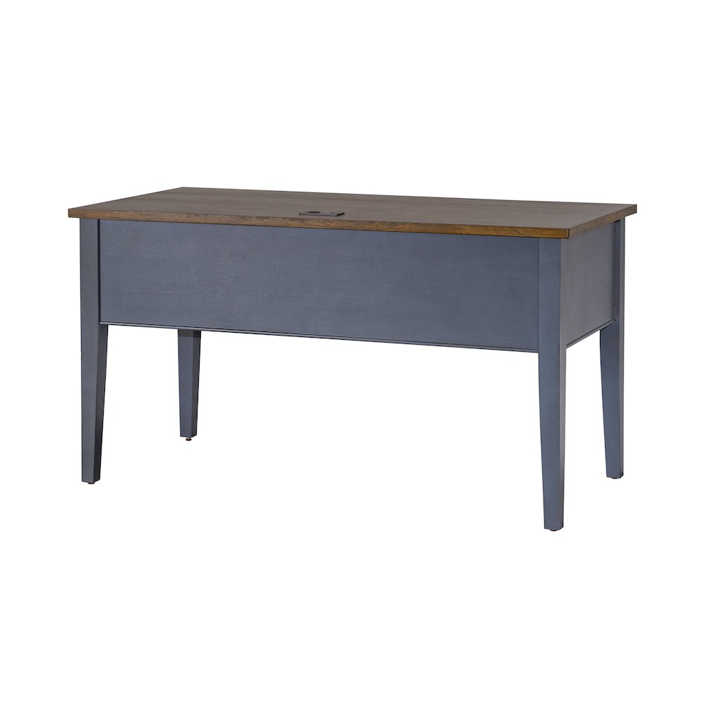 Fairmont Farmhouse Half Pedestal Executive Desk, Blue. Picture 3