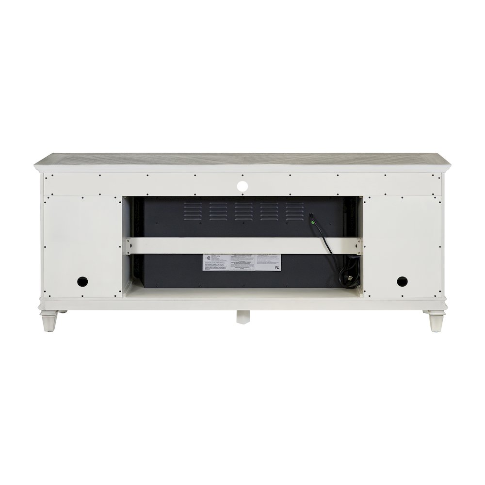 Hartford Fireplace Console 76 " Fully Assembled, White. Picture 3