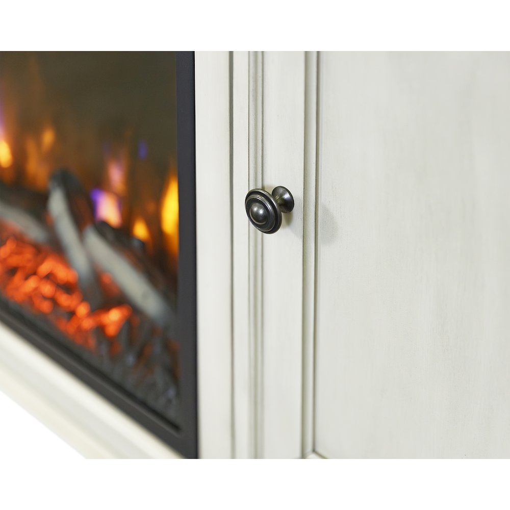 Hartford Fireplace Console 76 " Fully Assembled, White. Picture 7