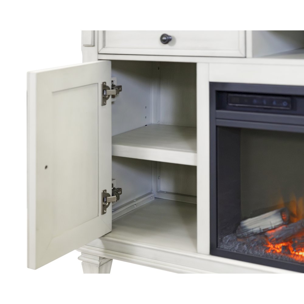 Hartford Fireplace Console 76 " Fully Assembled, White. Picture 9