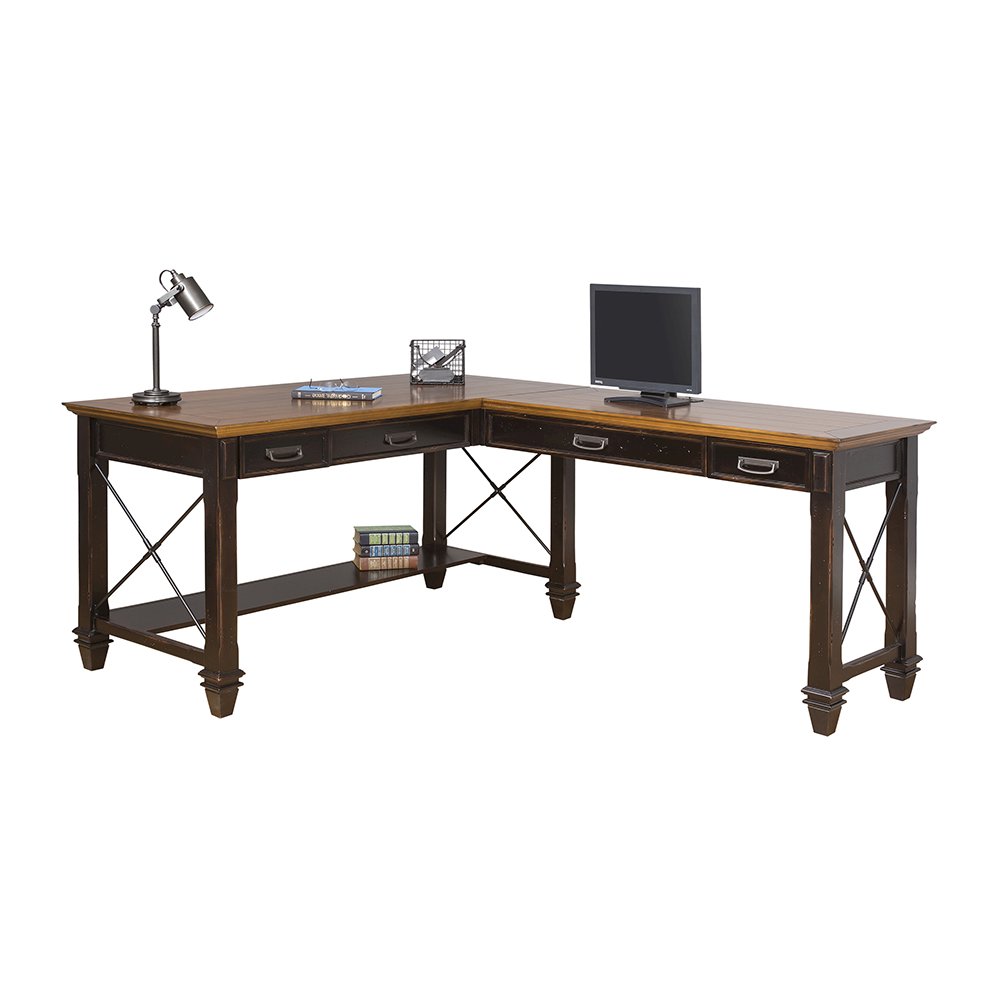 Hartford Wood Open L-Desk and Return, Writing Table and Return. Picture 1