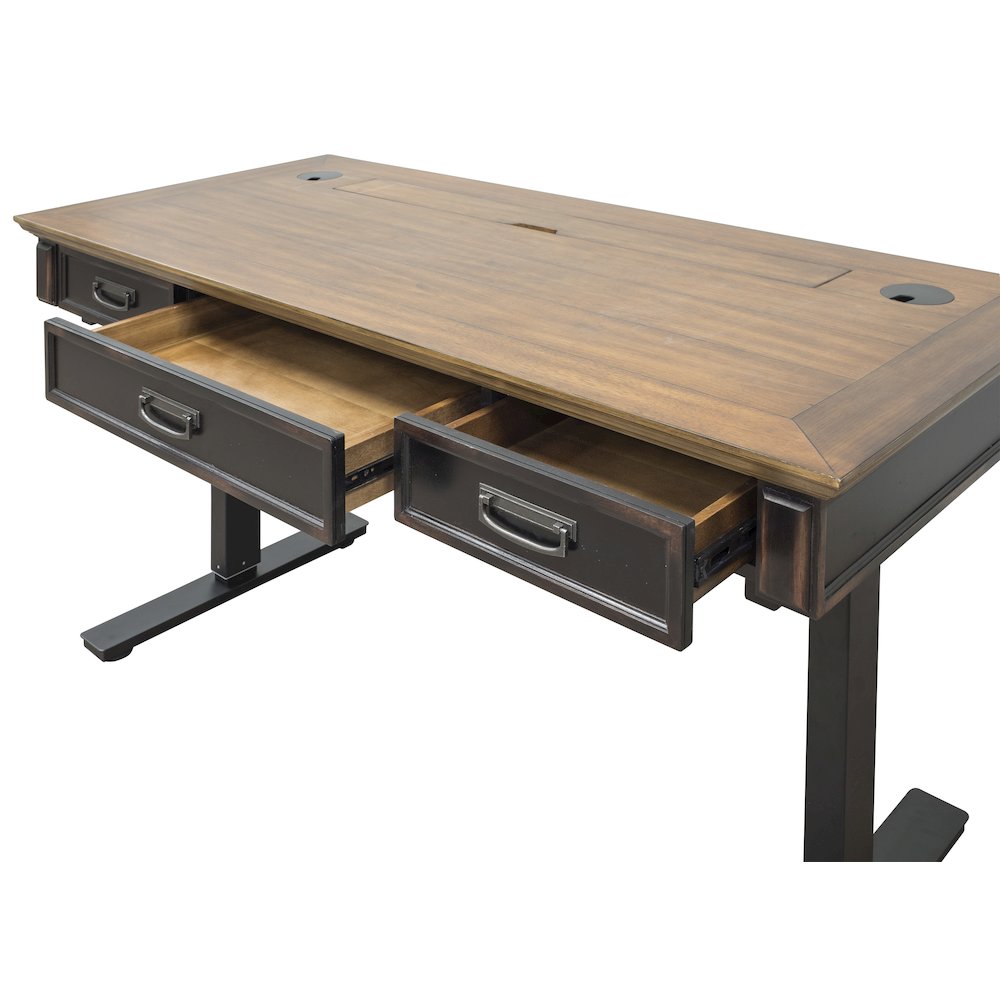 Hartford Wood Electric Sit/Stand Desk, Black. Picture 2