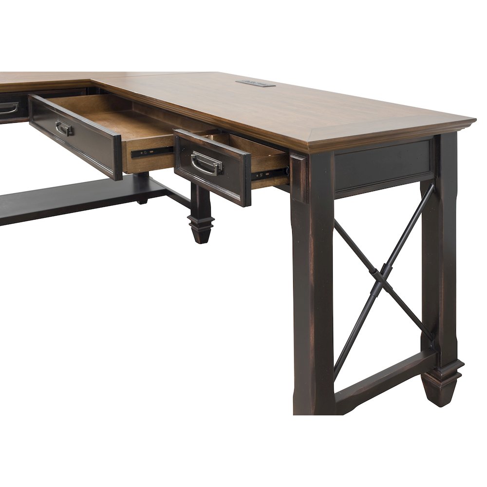 Hartford Wood Open L-Desk and Return, Writing Table and Return. Picture 3