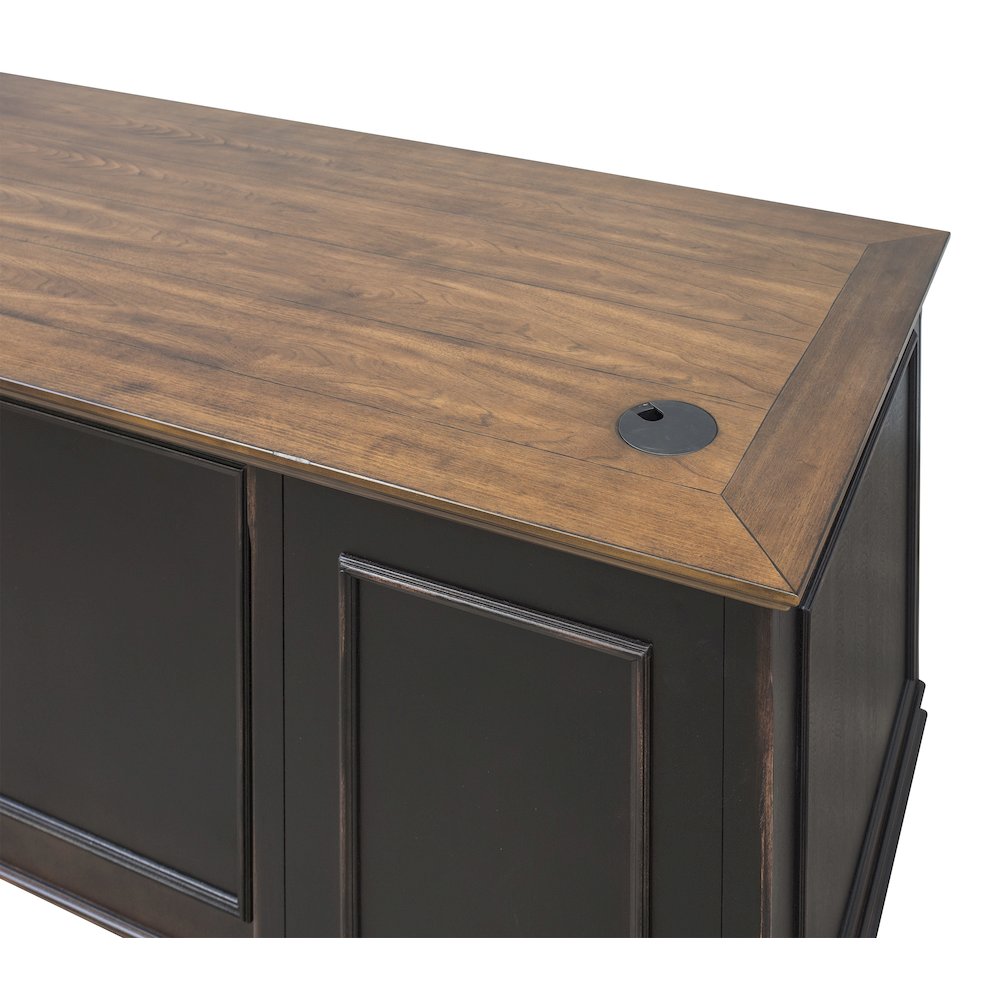 Hartford Wood Double Pedestal Desk, Black. Picture 7