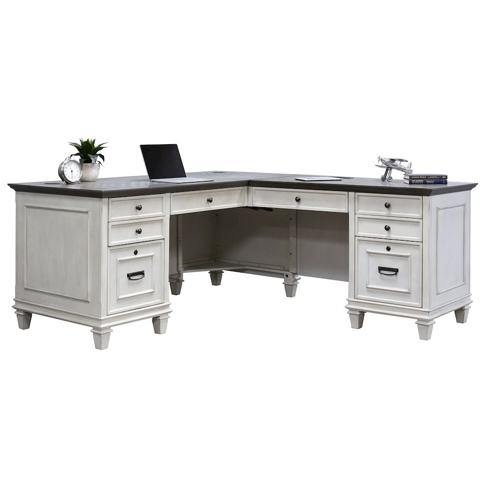 Hartford Wood L-Desk and Return. Picture 1