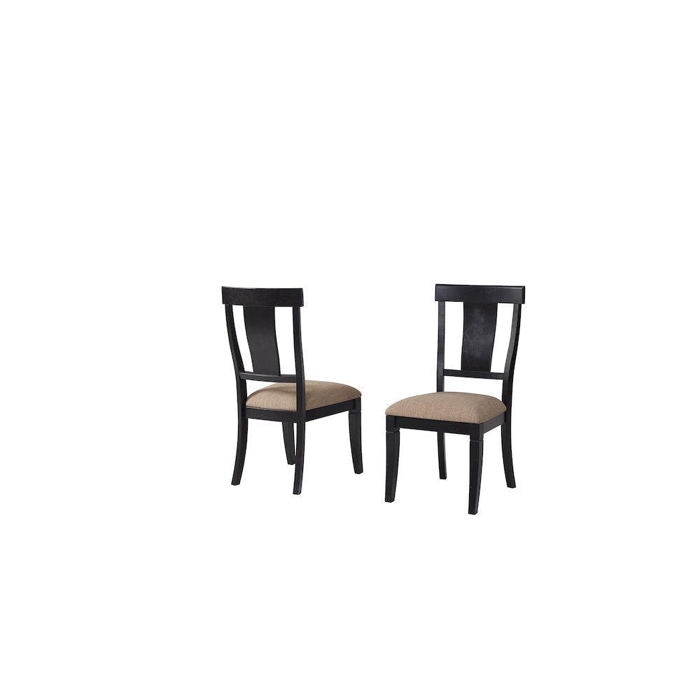 Hartford Two Wood Traditional Kitchen Table Chairs, Black. Picture 3