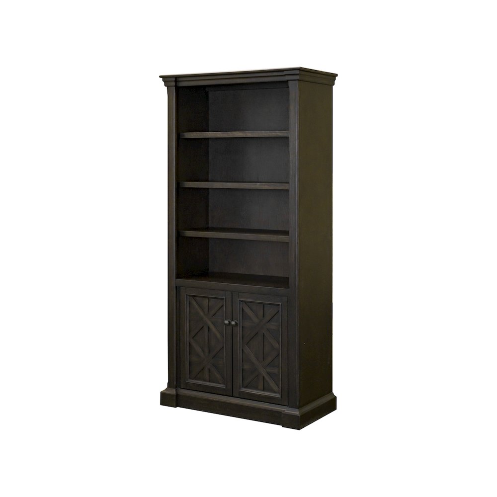 Kingston Wood Bookcase With Doors, Fully Assembled. Picture 1
