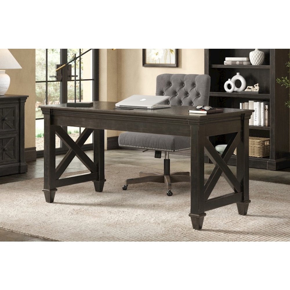 Kingston Traditional Wood Writing Desk, Dark Brown. Picture 2