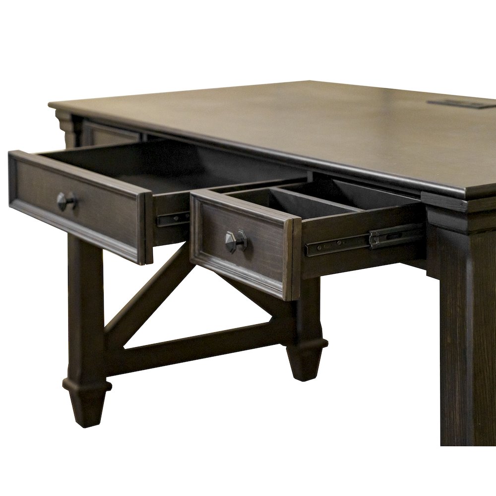 Kingston Traditional Wood Writing Desk, Dark Brown. Picture 11