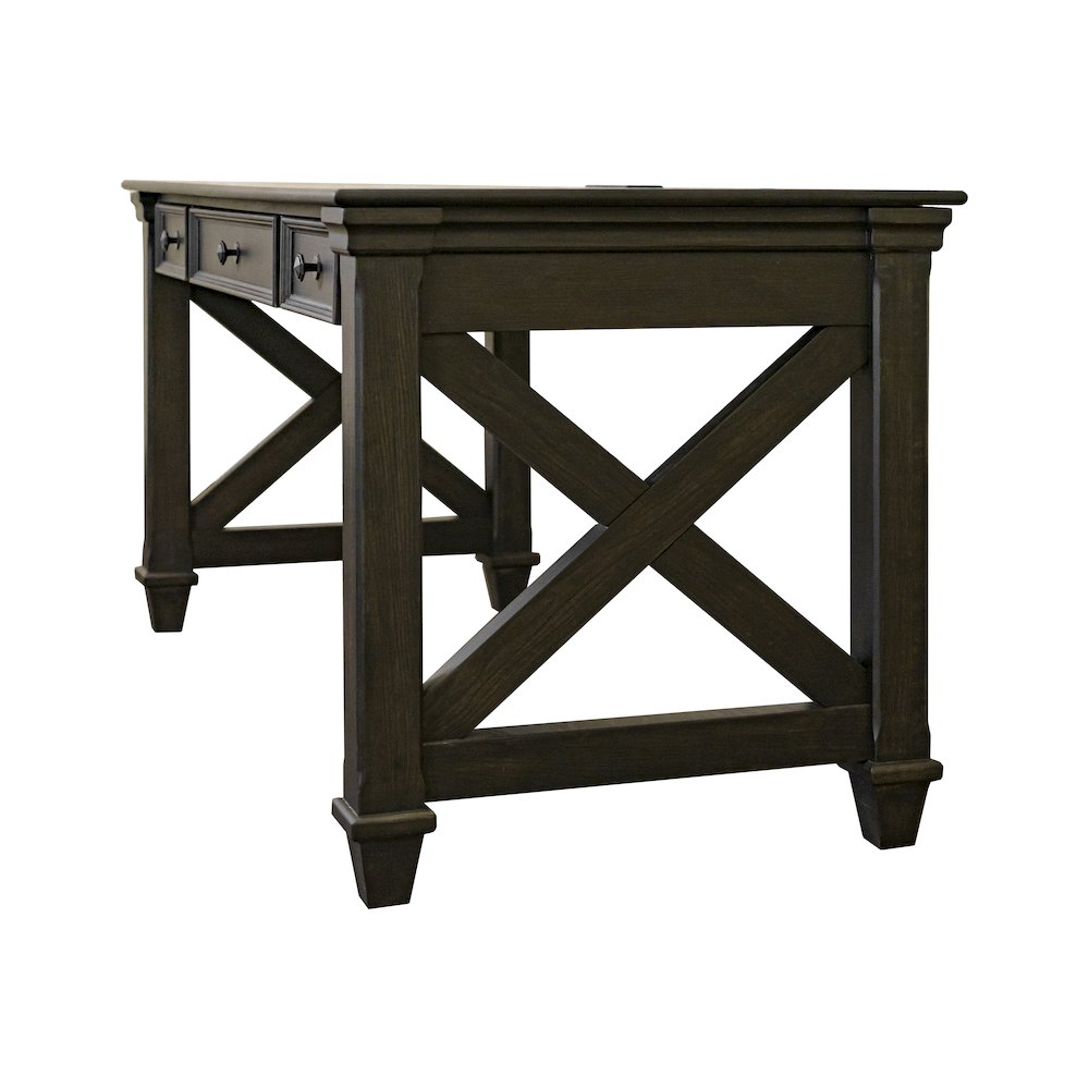 Kingston Traditional Wood Writing Desk, Dark Brown. Picture 12