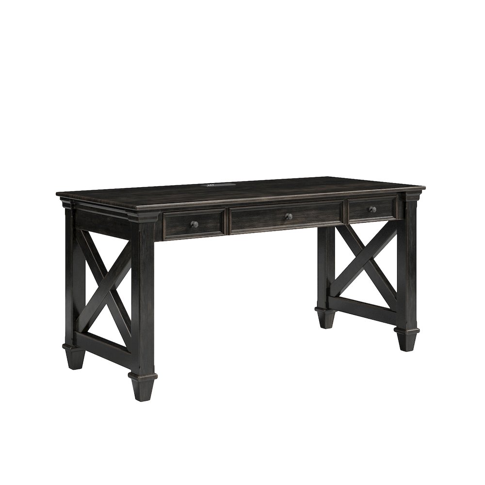Kingston Traditional Wood Writing Desk, Dark Brown. Picture 1